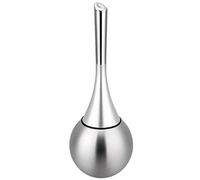 Scopino per WC in Acciaio Inox Portatile da Appoggio per Pulizia WC E Kit Staffa per WC da Bagno-B