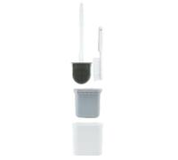 Scopino per WC in Silicone con Manico Lungo, Set di Scopino per WC in Silicone da 2 Pezzi Scopino per WC per Pulizia Profonda con Manico Lungo con Set di Supporti per Uso Domestico