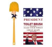 Scopino per WC, ottimo regalo, design divertente, scopino per WC di alta qualità con manico duraturo e setole resistenti per la pulizia del bagno, prodotti di satira politica