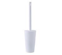 Scopino per WC, scopino per la pulizia del WC, Scopino for WC in plastica con base e coperchio, manico lungo, setole spesse, un valido aiuto for la pulizia del set(White)