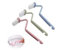 Scopino per WC, Spazzola WC Bagno in Silicone 20CM V Tipo Curvo Senza Angoli Morti Scovolino Pulizia per Water con Manico Lungo e Design del Gancio Montaggio Parete Colore Casuale (3 Pezzi)