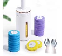 Scopino WC, Scopino Monouso con Detergente, Kit di Scopino Usa e Getta con Supporto, Sistema di Pulizia WC Usa e Getta con 24 Testine di Ricambio