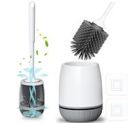 Scopino WC Silicone Spazzolone Bagno WC con Staffa ad Asciugatura Rapida