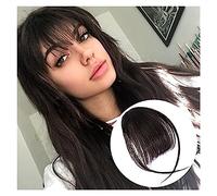 Scoppi Clip in Bangs Extensions Wispy Fringe Posticci for donne on Air Flat Estensione dei capelli for l'uso quotidiano Acconciatura(Hzong)