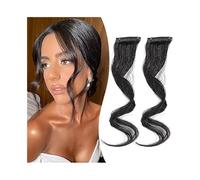 Scoppi Frangia con forcina, frangia laterale a 2 pezzi, stile clip, nappe, extension for capelli Acconciatura(Natural Color)