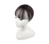Scoppi Frangia for capelli umani naturali 3D Clip Ins trasparente in pizzo Capelli brasiliani for donne Acconciatura(Mocha Brown)