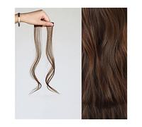 Scoppi Frangia laterale, frangia lunga e ondulata con clip, frontale for donna, uso quotidiano, set da 2 pezzi, aste lunghe, finta sintetica naturale Acconciatura(Light brown)