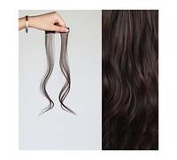 Scoppi Frangia laterale, frangia lunga e ondulata con clip, frontale for donna, uso quotidiano, set da 2 pezzi, aste lunghe, finta sintetica naturale Acconciatura(Deep brown)