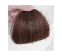 Scoppi Parrucca con frangia a clip for donna, capelli lisci al 100% umani, for l'uso quotidiano Acconciatura(Light Brown)
