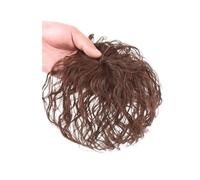 Scoppi per donne Parrucca sintetica 3D con frangia, parrucca di ricambio invisibile clip in Clip con frangia(Light brown)