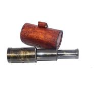 Scopri il cosmo in stile: telescopio in ottone da 15,2 cm con scatola in pelle per bambini, regalo per la persona amata (antico)