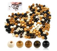 Scopri queste 200 perline di legno colorate con grande foro, ideali per la creazione di gioielli, accessori dreadlocks, trecce per capelli e vari lavori fai da te. Le perle sono realizzate in acero di