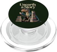 Scoprire un dinosauro di storia che legge un libro della biblioteca PopSockets PopGrip per MagSafe