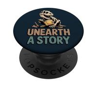 Scoprire una storia T-Rex Leggere un libro PopSockets PopGrip Adesivo