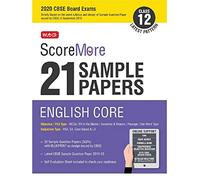 ScoreMore 21 Sample Papers CBSE Boards as per Revised Pattern for 2020 â€“ Class 12 English Core