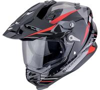 casco scorpion adf-9000 air feat - nero / argento / rosso L