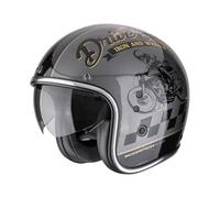 Scorpion Belfast Evo Drive Fast Casco Jet, nero-grigio-oro, taglia L per maschi
