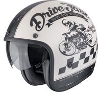Scorpion Belfast Evo Drive Fast Casco Jet, nero opaco/beige, Taglia S (55/56)