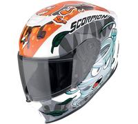 SCORPION - Casco Exo Junior Air The4elements Bianco / Blue / Orange Blu,Arancione,Bianco L