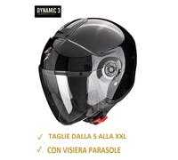 SCORPION Casco Jet EXO-CITY II SOLID Nero Lucido per Moto Scooter Doppia Visiera