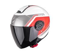 Casco da moto aperto Scorpion EXO-CITY II Vita bianco-rosso L