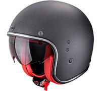 Scorpion Belfast Evo Carbon Casco Jet, nero opaco/rosso, Taglia S (55/56)