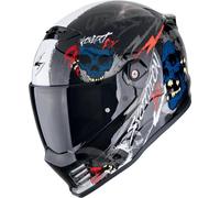 Scorpion Covert FX Skullz Casco, nero/grigio/rosso, Taglia XXL (63/64)