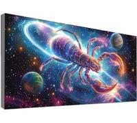 Scorpion Diamond Painting Kit Completo, Diamond Painting Bambini Star, 5D Diamantini Crystal Art Ricamo a Punto Croce, DIY Disegni con Perline da Attaccare, Decorazione Casa Regali 100x200cm C2-419