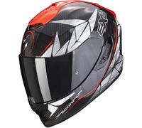 Scorpion EXO-1400 Evo Air Aranea Casco in carbonio, nero/rosso, Taglia XXL (63/64)