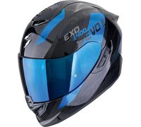 Scorpion EXO-1400 Evo II Carbon Air Platted Casco, nero/blu, Taglia XXL (63/64)