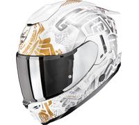 Scorpion Exo-1500 Air Apus Casco integrale, bianco/grigio/giallo, Taglia M (57/58)