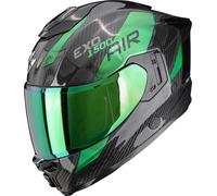 Scorpion Exo-1500 Carbon Air Platted Casco integrale, nero/verde, Taglia M (57/58)