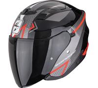 Scorpion EXO-230 Loop Casco Aperto, nero/grigio/rosso, Taglia M (57/58)