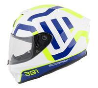 Scorpion EXO-391 Arok, casco integrale XS male Bianco/Blu/Giallo Fluo