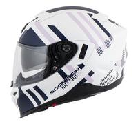 Scorpion Exo-520 Evo Air Banshee Casco, bianco-blu, taglia L per maschi