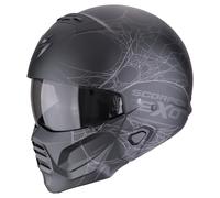 Scorpion EXO Combat II Spiderweb Casco Jet, nero-argento, taglia 2XL per maschi