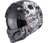 Scorpion EXO Combat II Genesis Casco Jet, nero-bianco-arancione, taglia S per maschi