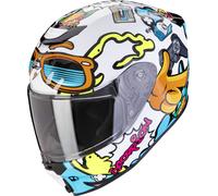 Scorpion Exo-JNR Air Fun Casco per bambini, bianco-blu-giallo, taglia M