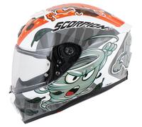 Scorpion Exo-JNR Air The4Elem Casco Integrale Bianco/Blu/Arancione L L
