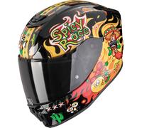 Scorpion Exo-JNR Air Yucatan Casco per bambini, nero-rosso-giallo, taglia S