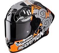 Scorpion EXO-R1 Evo Air FIM Racing#1 Aron 2024, casco integrale XS female Nero/Grigio/Arancione