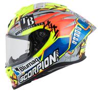 Scorpion EXO-R1 Evo II Air Aron Misano, casco integrale XS female Argento-Giallo Fluo/Blu/Arancione