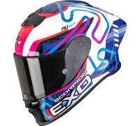 Scorpion Casco integrale da moto EXO-R1 EVO II Air Cornering Bianco-Blu-Rosa Taglia M