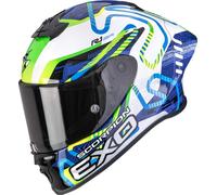 Scorpion Casco integrale da moto EXO-R1 EVO II Air Cornering bianco-blu-verde L