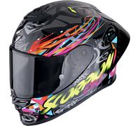 Scorpion EXO-R1 Evo II Air Savage, casco integrale S male Nero/Blu/Fucsia/Giallo