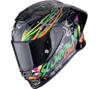 Scorpion EXO R1 Evo II Air Savage Casco, nero-verde-arancione, taglia XS per maschi