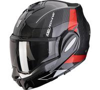 Scorpion EXO-Tech Evo Carbon Cad Casco apribile, nero/rosso, Taglia L (58/59)
