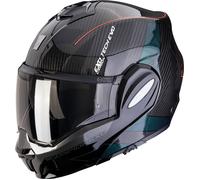 Scorpion EXO-Tech Evo Carbon Cad, casco modulare M female Nero/Verde Scuro
