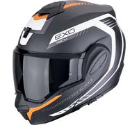 Scorpion EXO-Tech Evo Carbon Cosy, casco modulare L male Opaco Nero/Bianco/Arancione