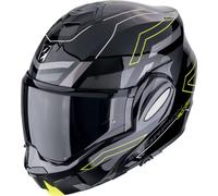 Scorpion EXO-Tech Evo Conquer, casco modulare M male Nero/Grigio/Giallo Fluo
